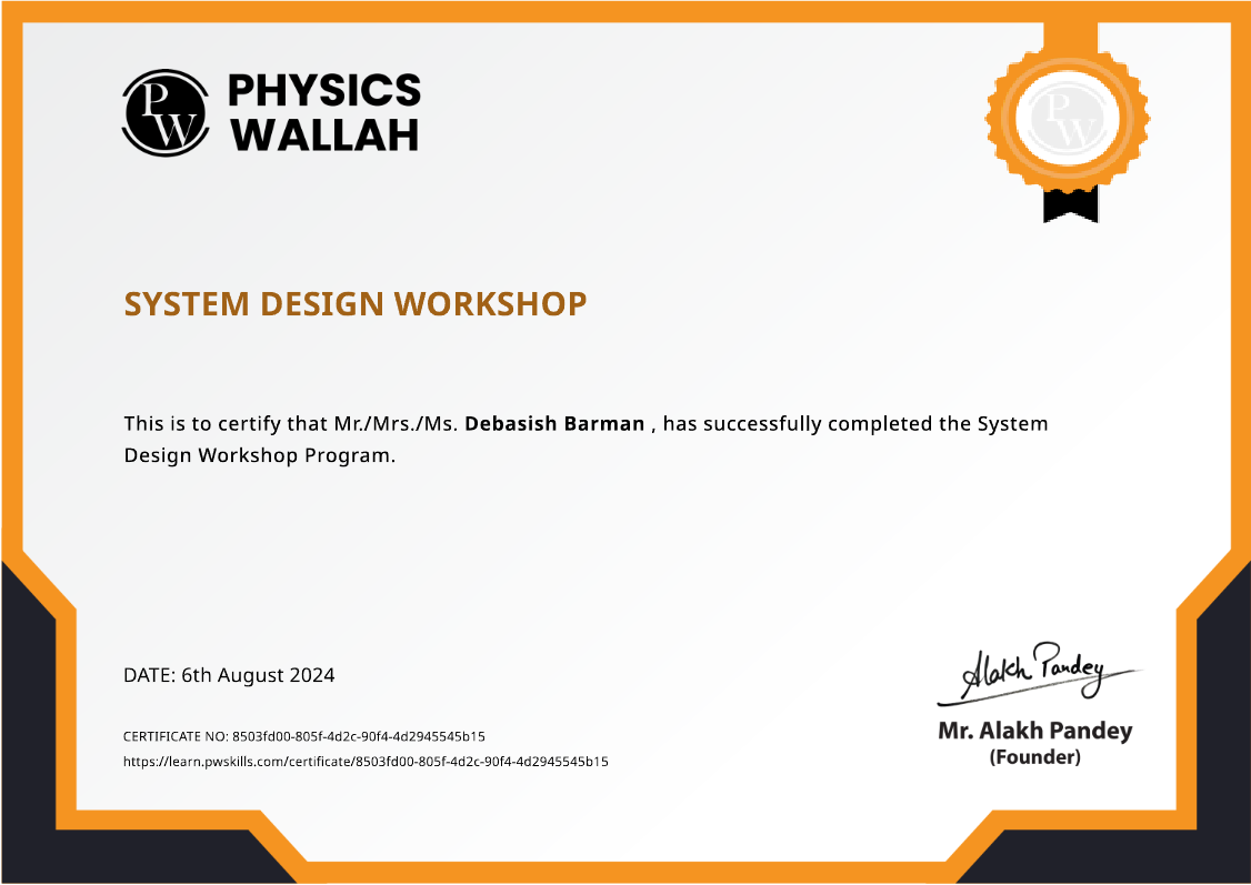 System Design Certificate